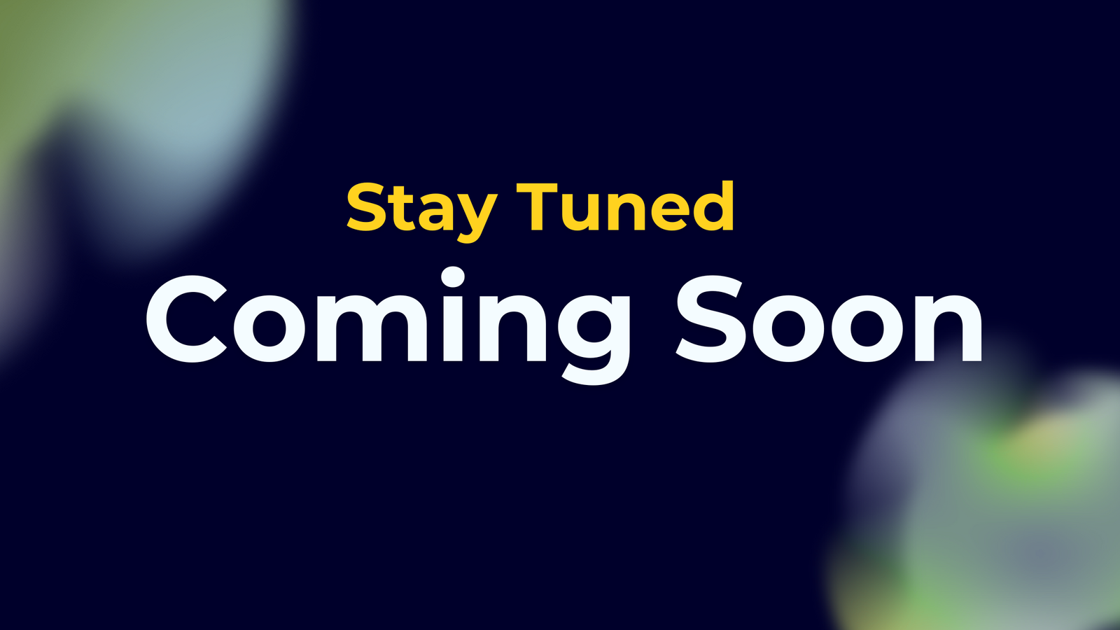 A image with the words stay tuned coming soon with a navy blue background